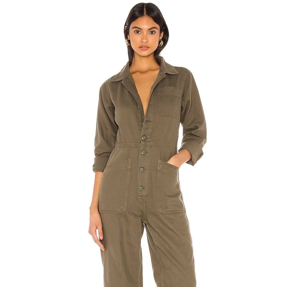 Free People Gia Coverall - Size S - Fall Jumpsuit - Olive Green